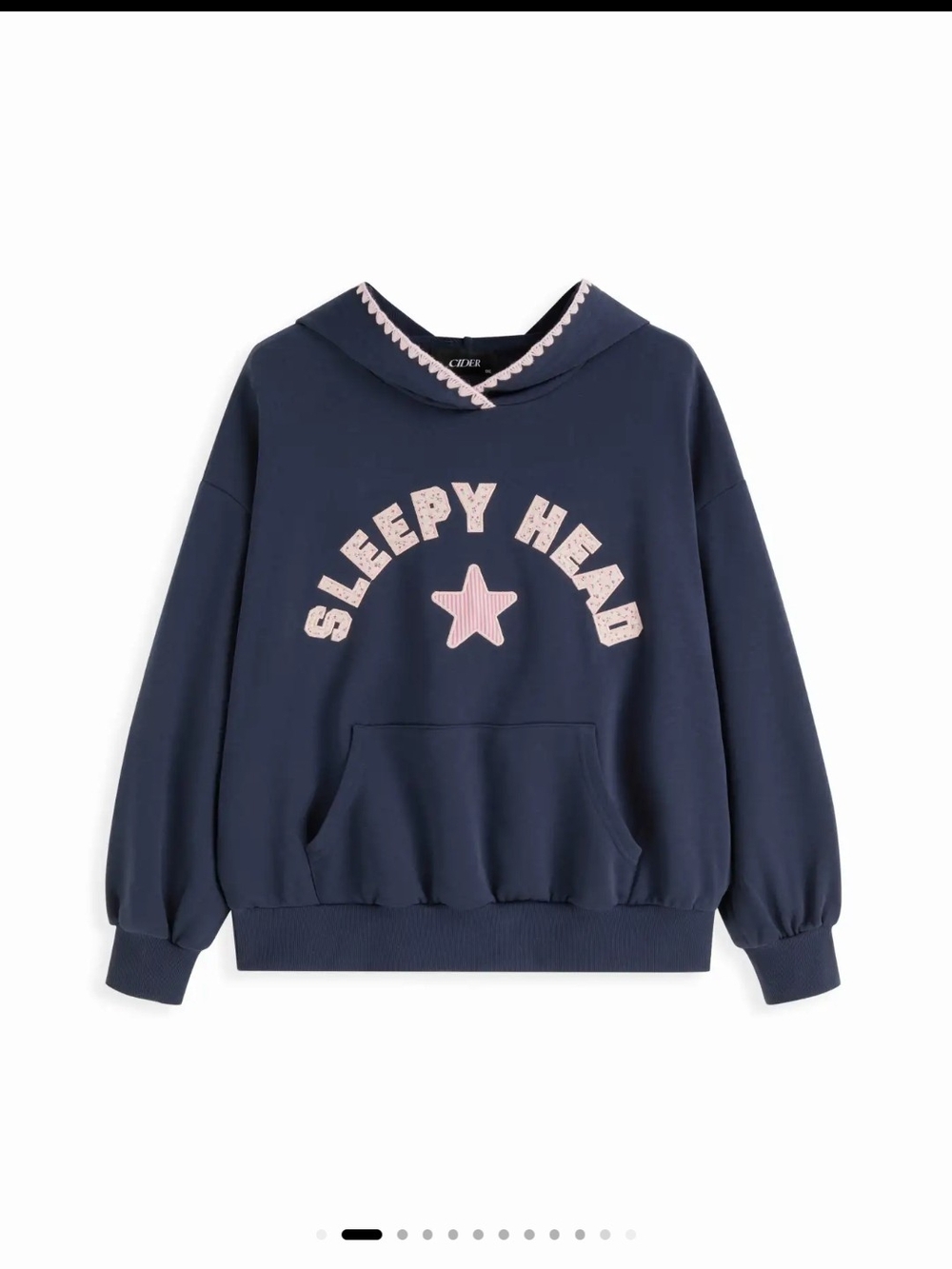 Sleepy Head Cotton-blend Star Graphic Oversized Hoodie